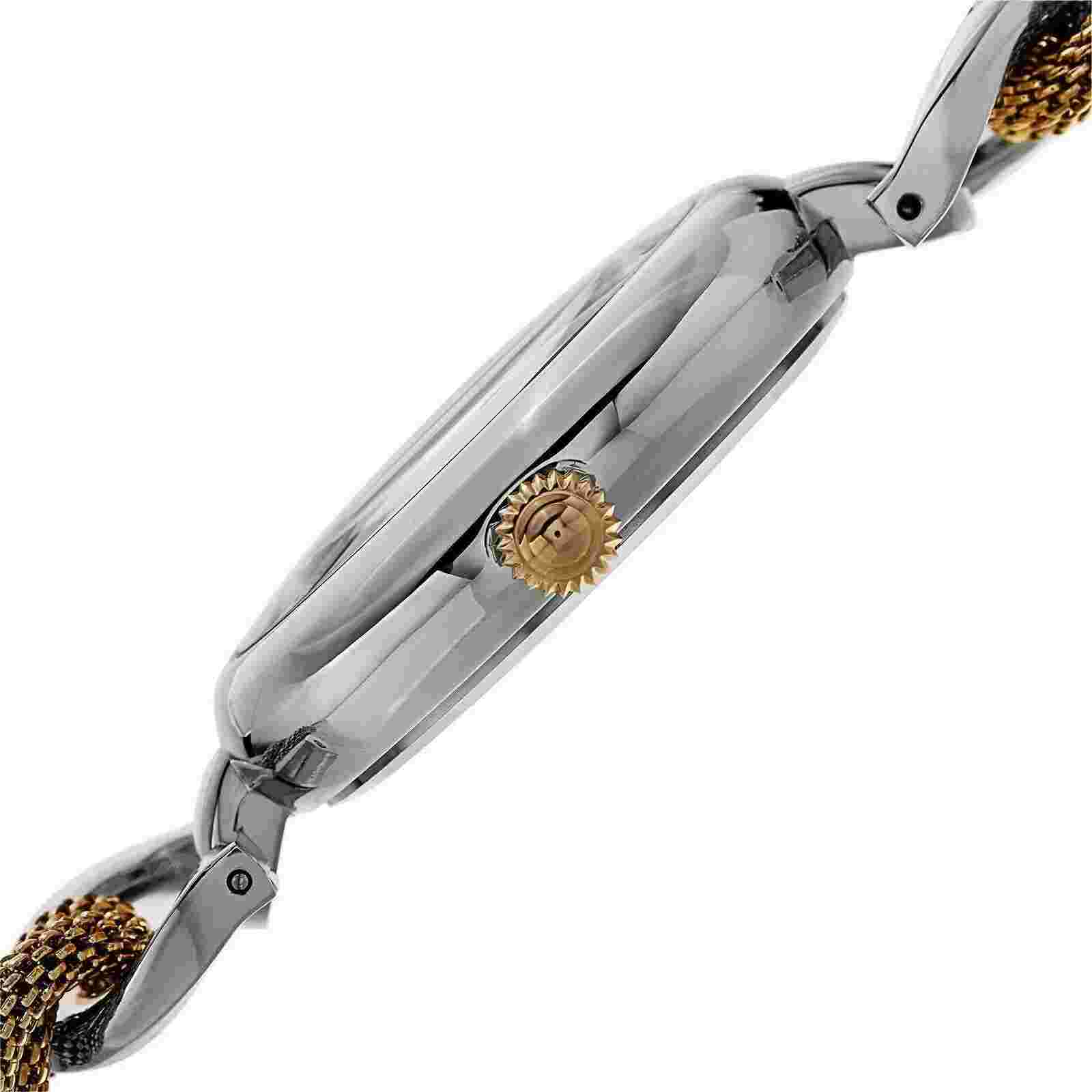 NEW Akribos XXIV AK895TTG-BX Womens Diamond Dial TwoTone Mesh & Chain Link Watch