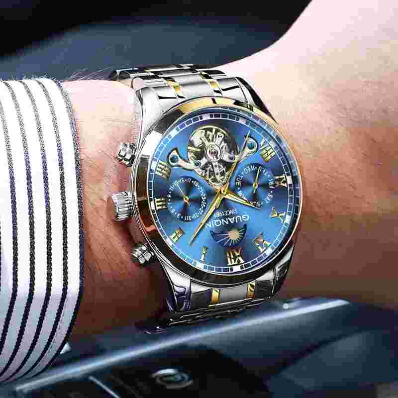 40mm GUANQIN Automatic Mechanical Dive 30M Waterproof Sapphire Tourbillon Watch