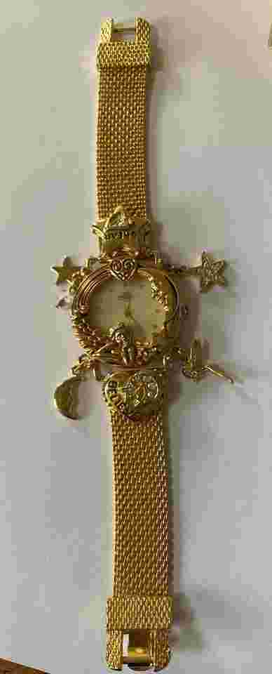 1994 Kirks Folly Anniversary Angel Time Dream Believe Gold Watch NIB RARE