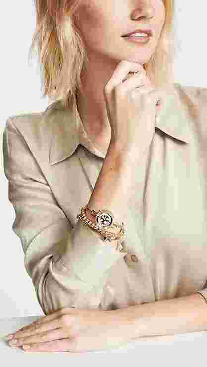 TORY BURCH TBW4029 Women REVA BANGLE GIFT SET Stainless Steel Watch