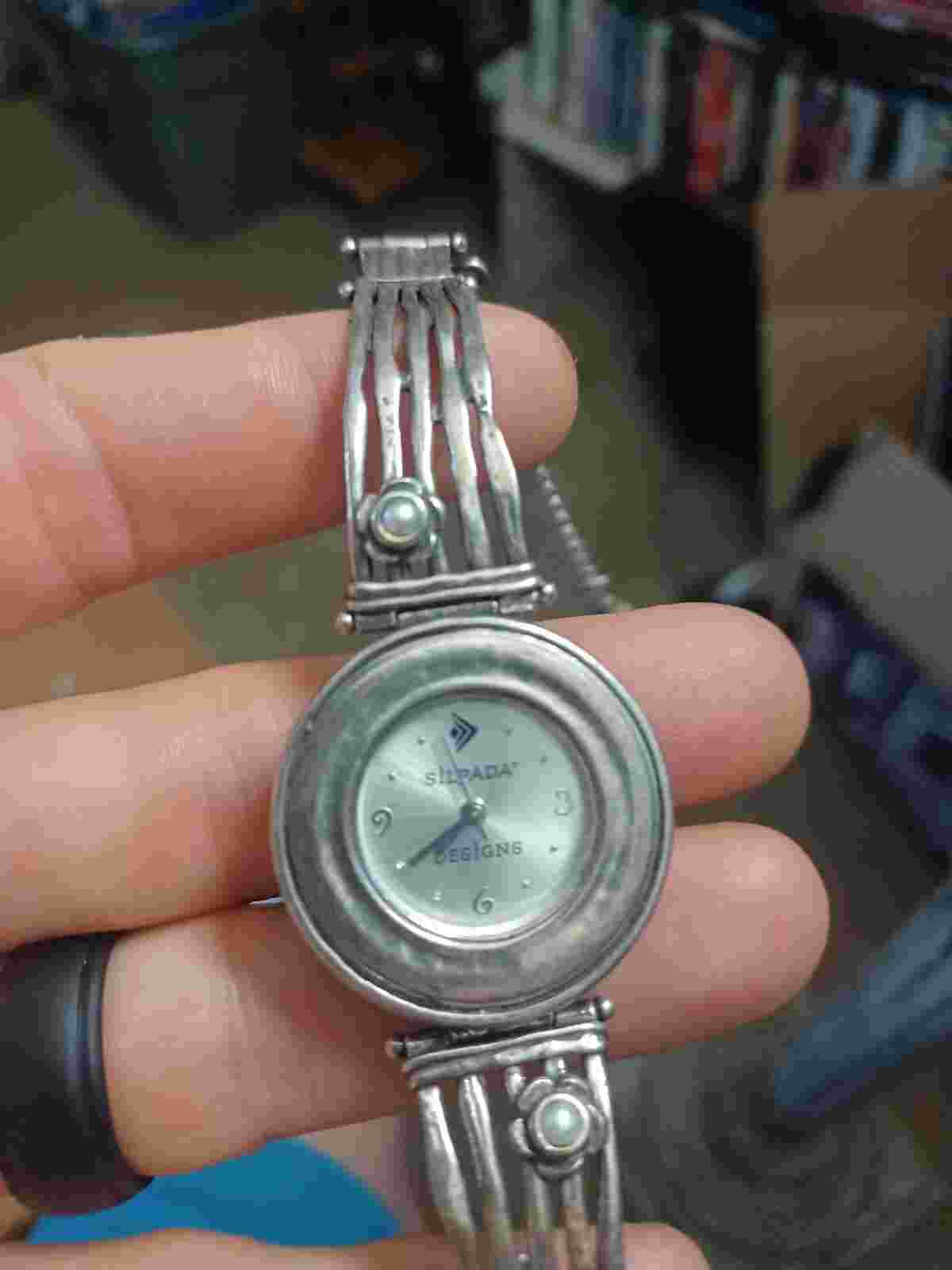 2 Silpada Watches, 1 Sterling Silver W/Pearl Flowers + Bonus Silpada w/leather