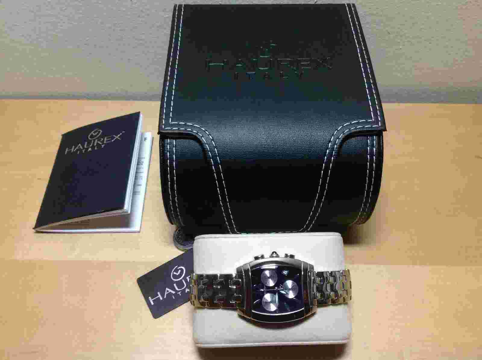 New - Watch Montre Haurex Italy - Chronograph Ladies All Steel - Quartz