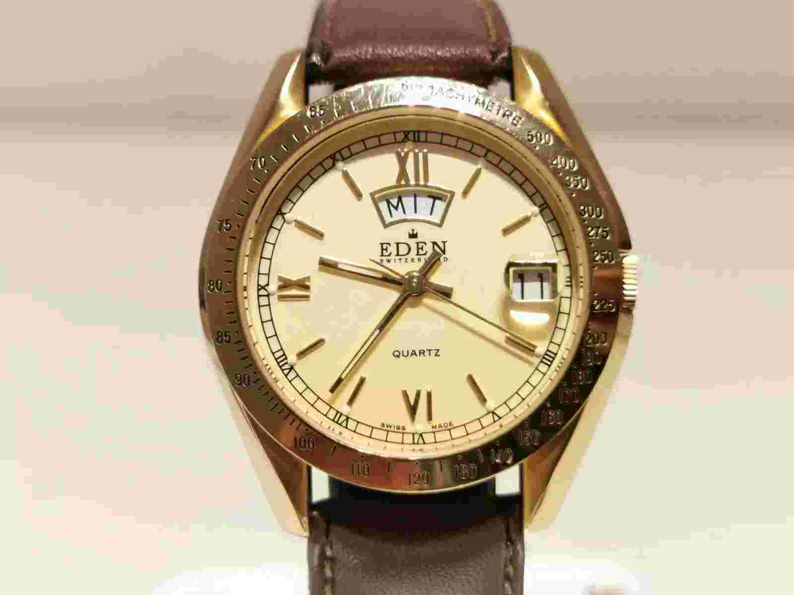 VINTAGE BEAUTIFUL LUXURY GOLD PLATED MEN'S LADIES SWISS QUARTZ  WATCH "EDEN"
