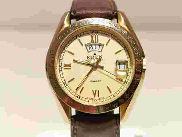 VINTAGE BEAUTIFUL LUXURY GOLD PLATED MEN'S LADIES SWISS QUARTZ  WATCH "EDEN"