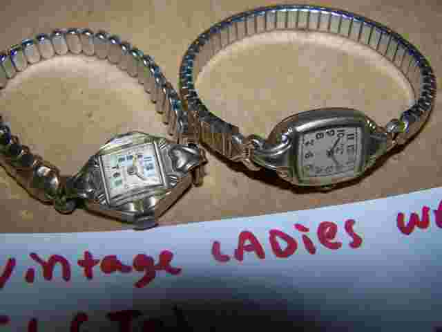 Vintage Swiss Welsbro 17 Jewel Ladies Watch elgin lot of 2 estate as is untested