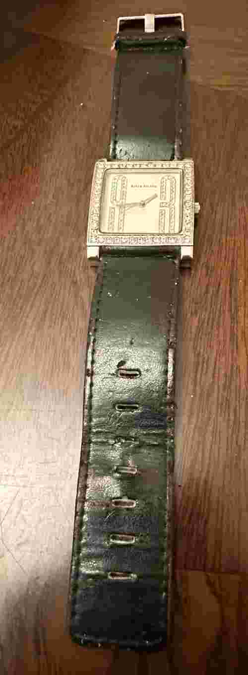 Ladies River Island Chunky Quartz Watch With Thick Leather Strap (t)