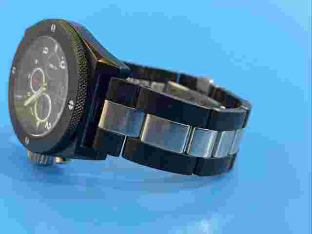 Men's Black Stainless Steel Bracelet Watch Chrono Stop-Watch Gino Franco