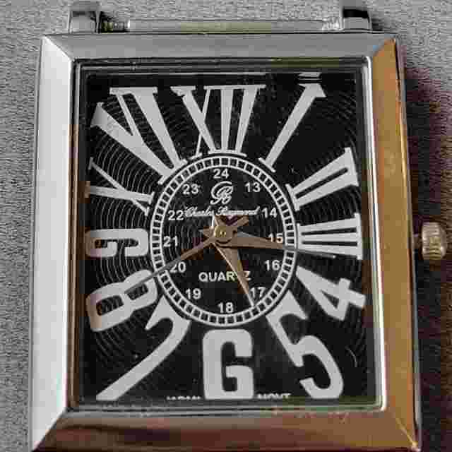 Charles Raymond Rectangle Watch Japan Movt Roman Numerals Quartz Black No Band