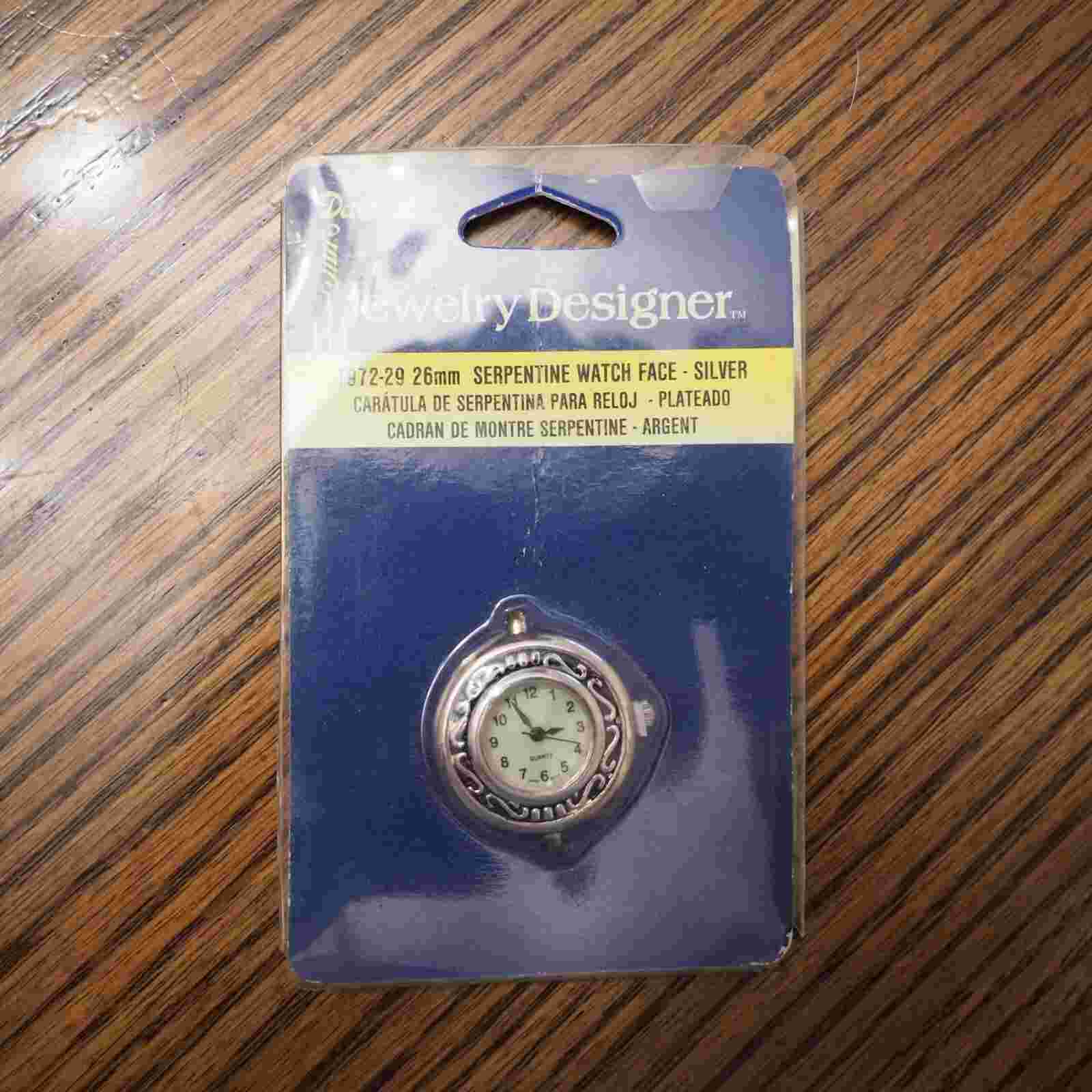 New DARICE Jewelry Designer Silver Tone Metal SERPENTINE WATCH FACE Sealed