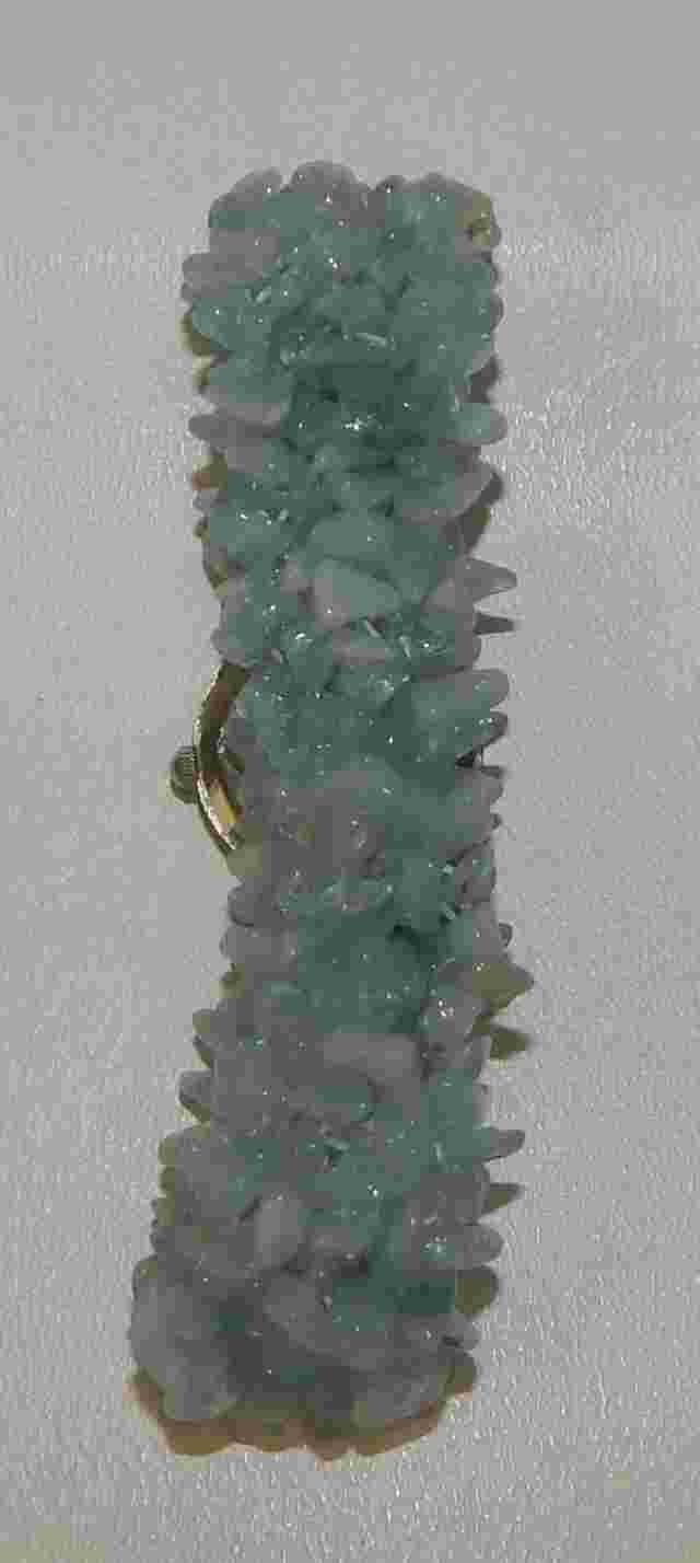 Gem Essence Light Blue Quartz Polished Gemstone Mother-of-Pearl Wristwatch