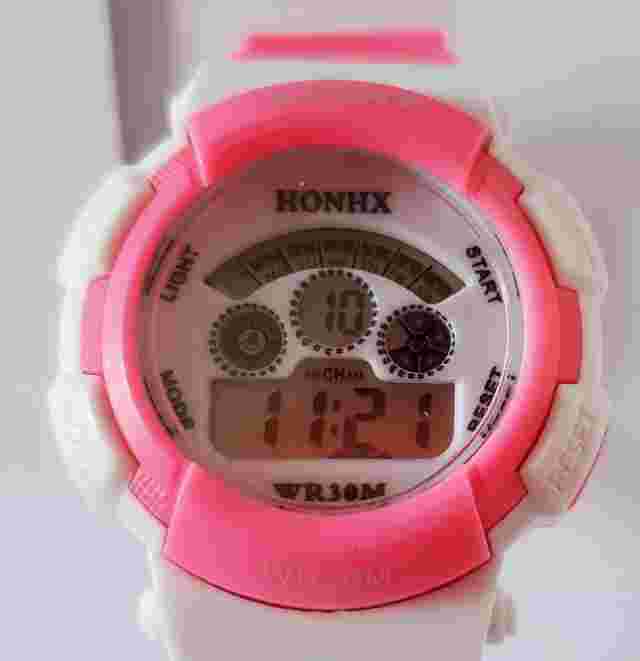 Girls Multi-Function Digital Sports Watch Pink And White