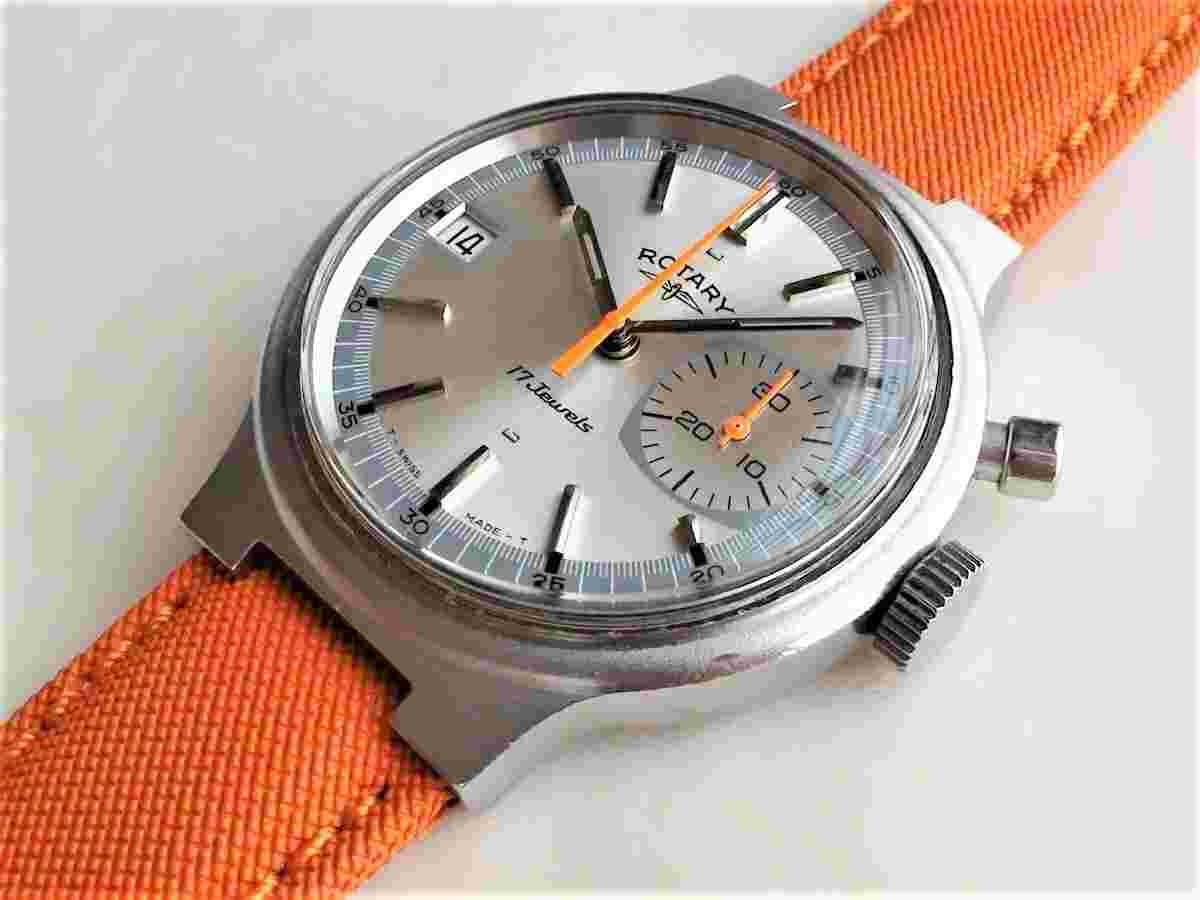 Wristwatch Rotary 1970s Chronograph 17 Jewels Swiss Made Good Condition
