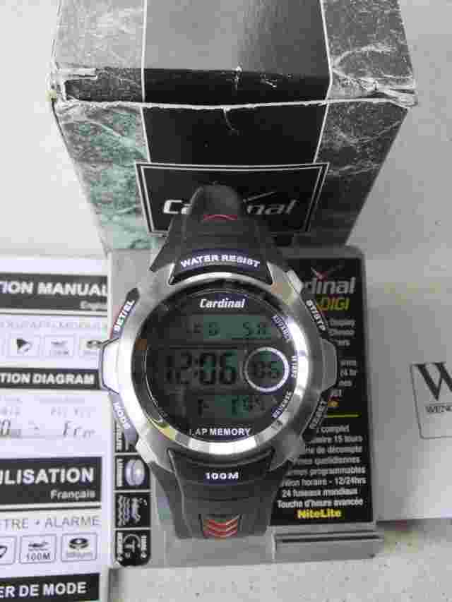 Cardinal 1914 Multi-Digi Mens Wrist Watch Water Resistant Boxed New Battery
