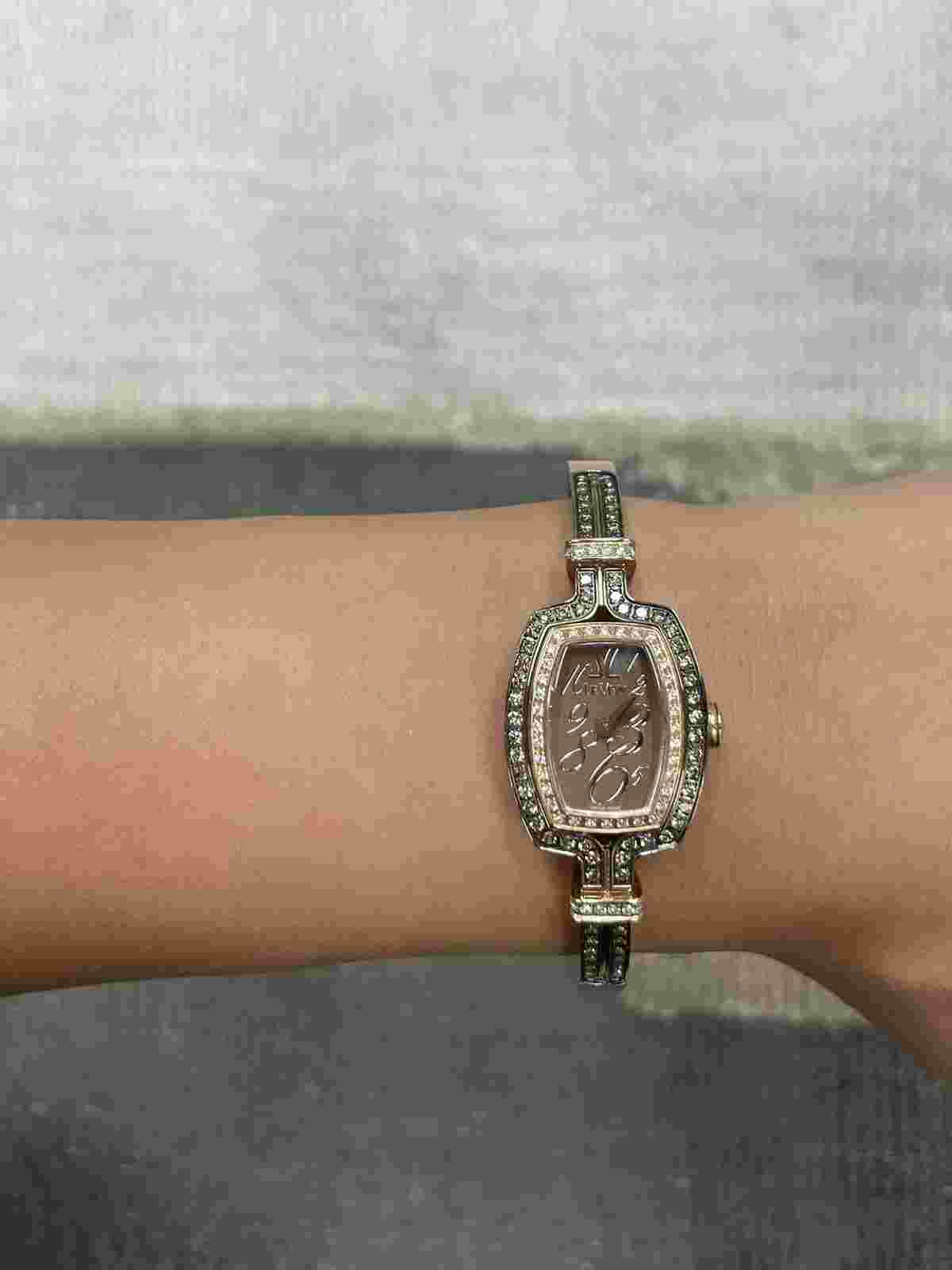 LeVian Stainless Steel H-I SI2 Chocolate Diamond 1.26 cts Bangle Watch