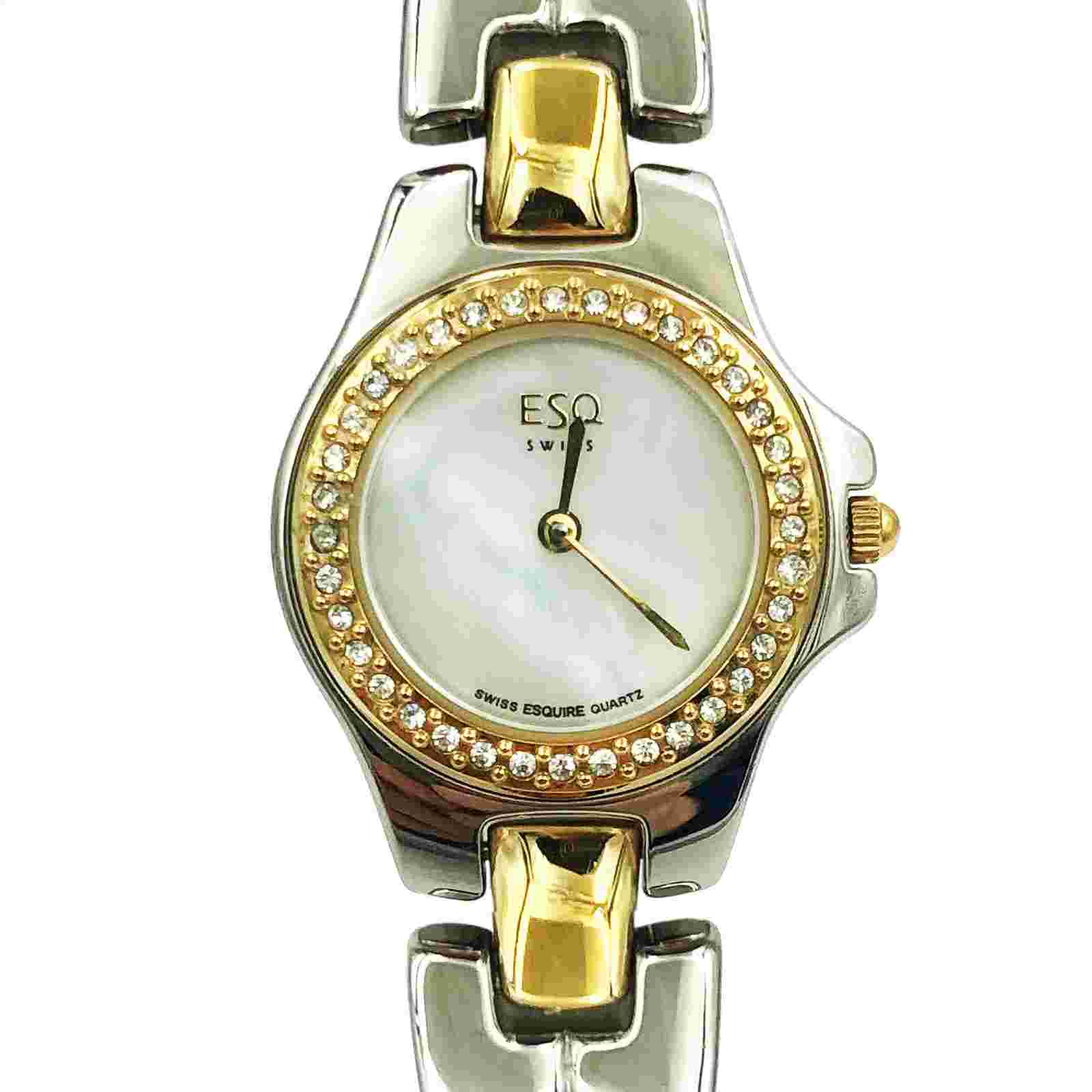 ESQ Movado Contessa Two Tone Steel MOP Dial Quartz Ladies Watch 07100506