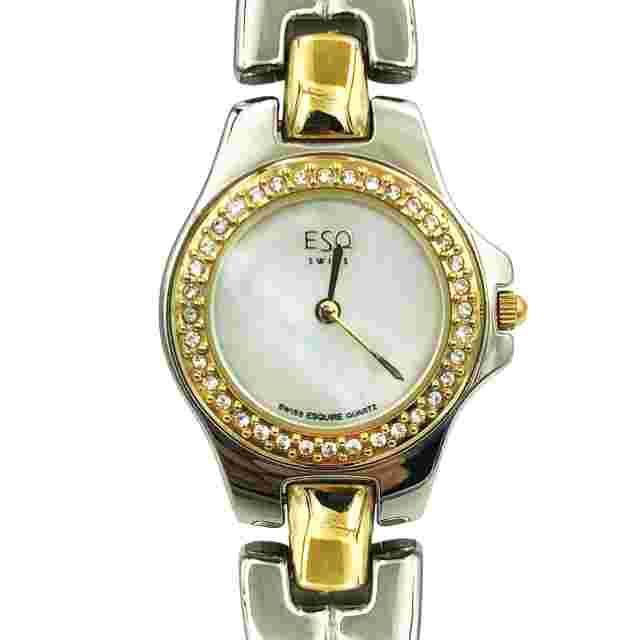 ESQ Movado Contessa Two Tone Steel MOP Dial Quartz Ladies Watch 07100506