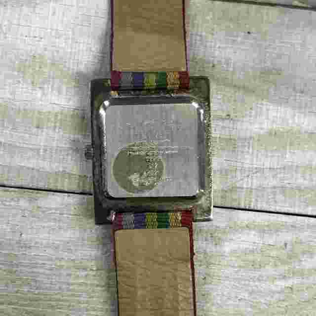 Vintage 2003 Care Bear Stainless Steel Watch With Rainbow Band 8.5”