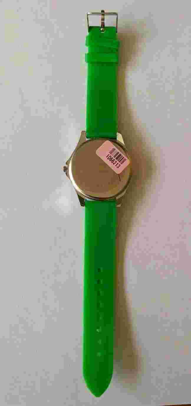 Women's Strada Green Silicone Band Watch.  Stainless Steel. Water Resistant