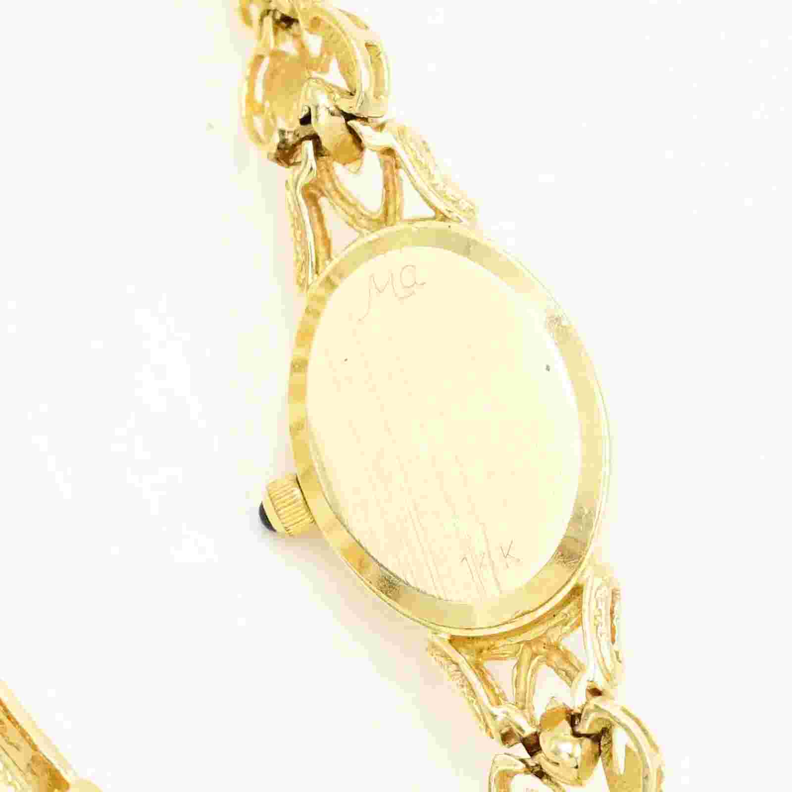 14K Yellow Gold Designer Michael Anthony Woman's Wristwatch 7 1/2"