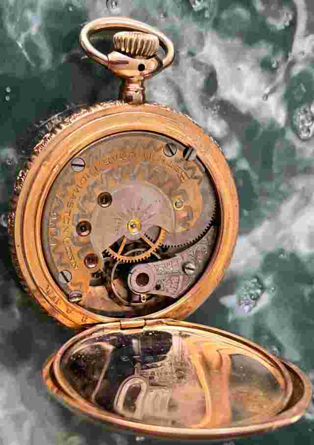 Seth Thomas Pocket Watch Gold Filled Screw Set Jewels Gorgeous Detail Working