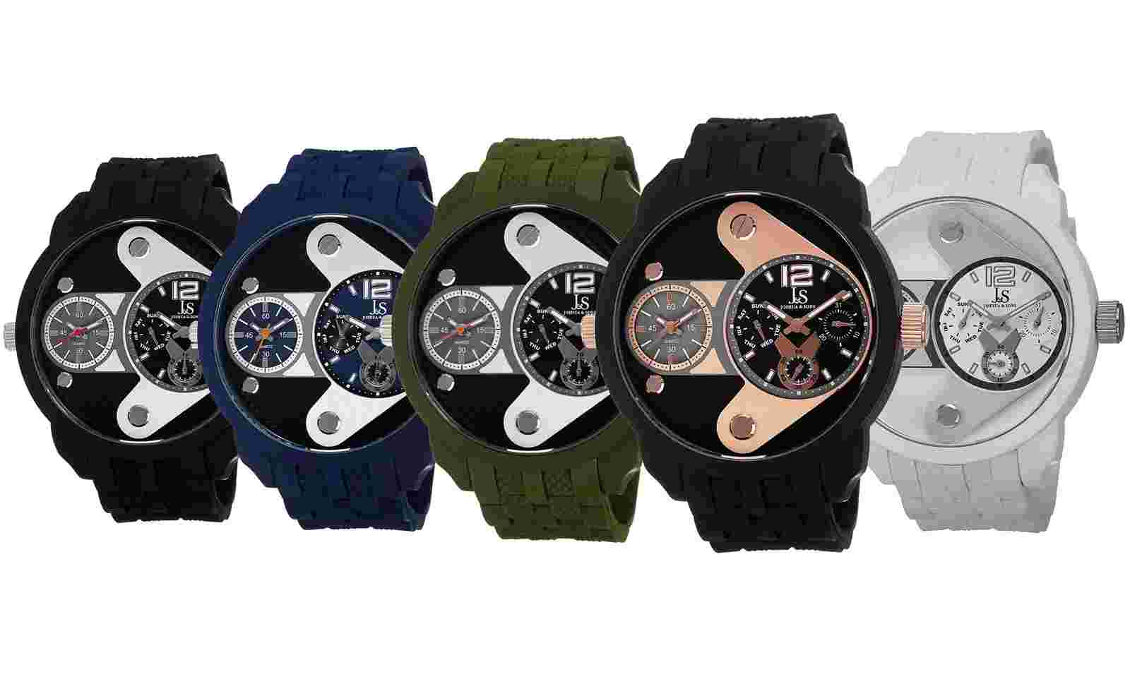 Joshua & Sons Men's JS52BK Black Multi-function Watch