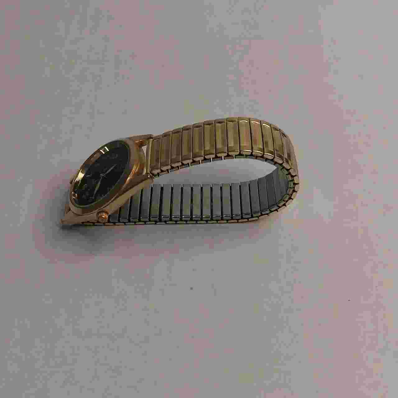 Puritan Vintage Gold Tone Stretch Fit Bracelet Quartz Watch Untested