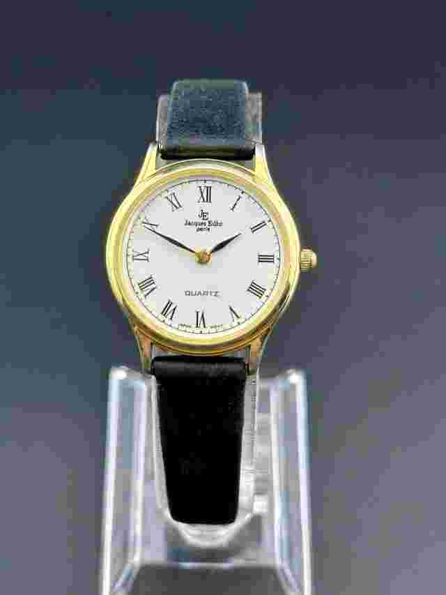 Rare Working Jacques Edho 18k Gold Plated 790/4E Round Watch Roman Numerals D2