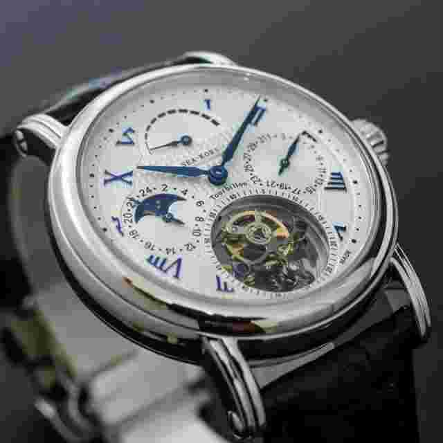 Sugess Seakors Genuine Tourbillon Seagull ST8007 Mechanical Mens Watch SE8007SW