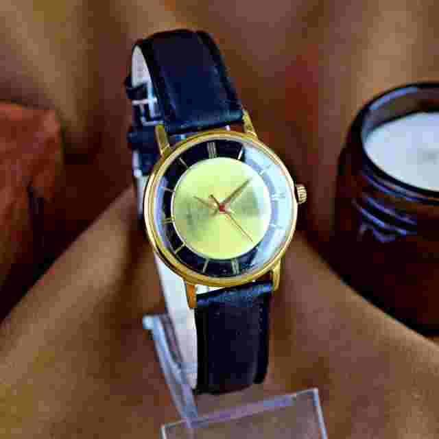 Vintage LUCH Watch Cal 2209 Rare Soviet Men's Wristwatch 23 Jewels Gold Dial