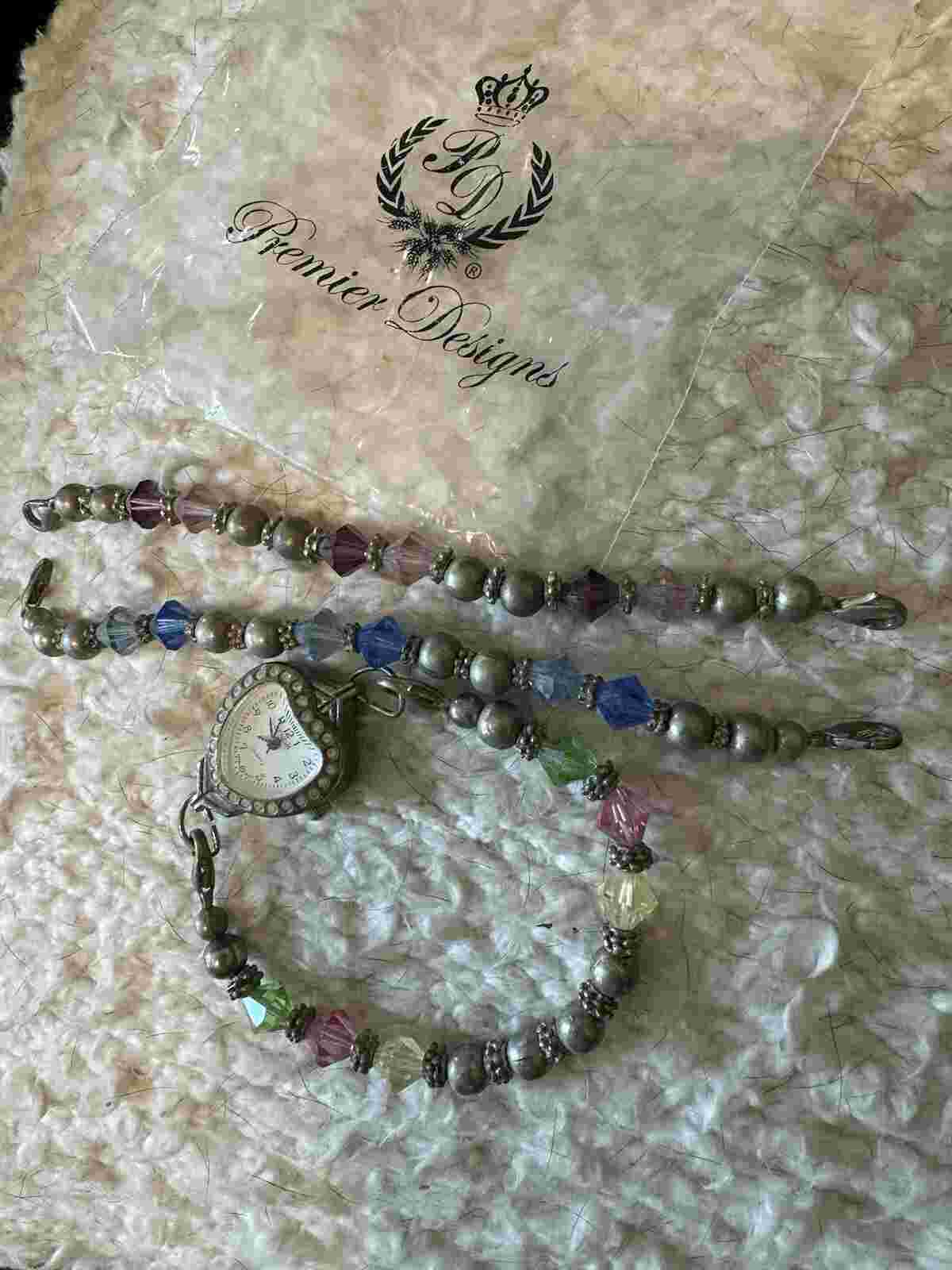 Premier Designs Heart Watch Geneva Three Bands