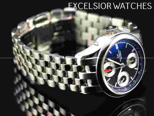 Rare Philip Men's Swiss Made Automatic Chronograph Valjoux 7750 Black Dial Watch