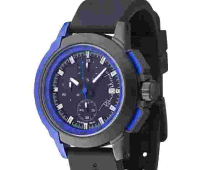 RITMO MUNDO MENS $1750 QUANTUM 2 CHRONOGRAPH BLUE / BLACK RUBBER WATCH 1151/2