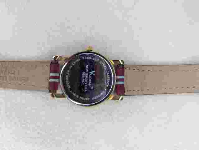 Valdawn Stars & Stripes USA Flag Watch Gold Tone Leather Band Patriotic NJ USA