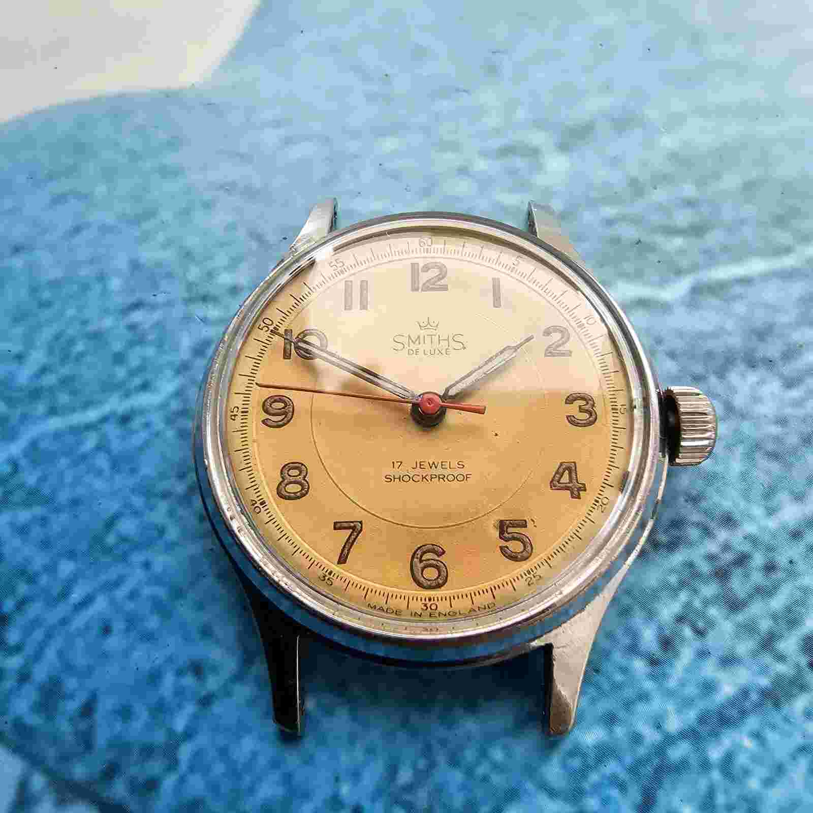 Smiths De Luxe Antarctic Hand-Winding Men's Watch A454 Tropical Dial Serviced!
