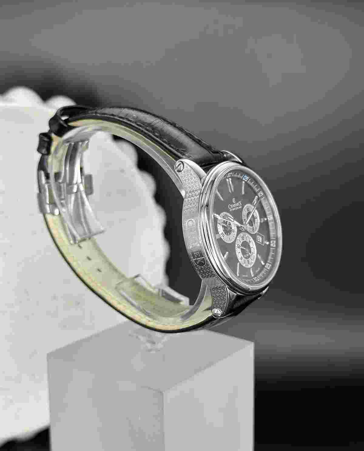 Charmex Of Switzerland Men’s Watch, Chronograph, Sapphire Crystal, Leather Strap