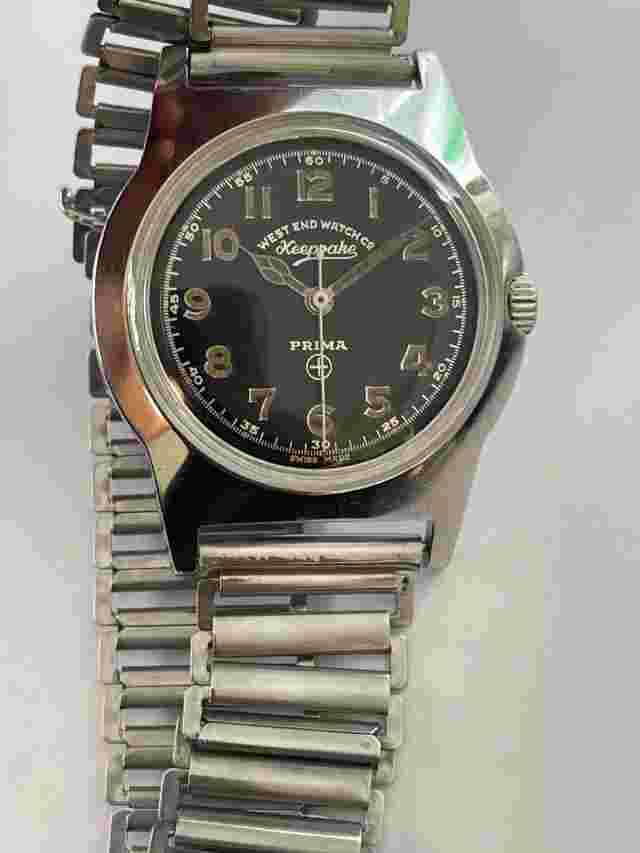 Vintage Military West End Watches PRIMA Keepsake 35.40mm Swiss made Serviced