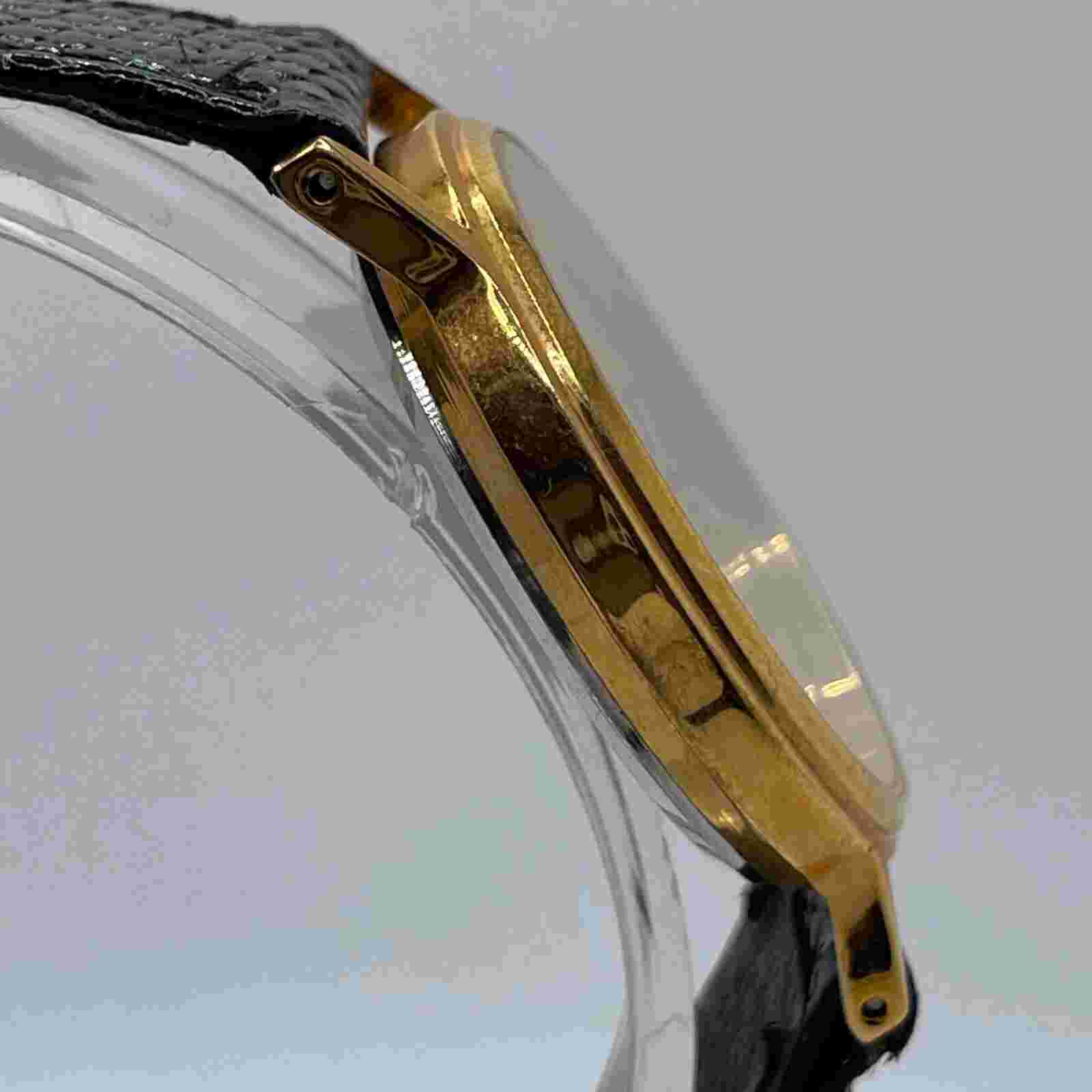 Kodak Olympic Sponsor Watch 35mm Gold Tone Case Leather Band Quartz Analog