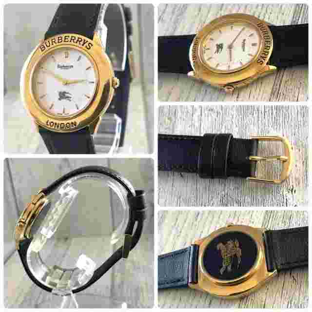 Burberrys LONDON Men's Analog Watch White x Gold 32mm Used Excellent from Japan