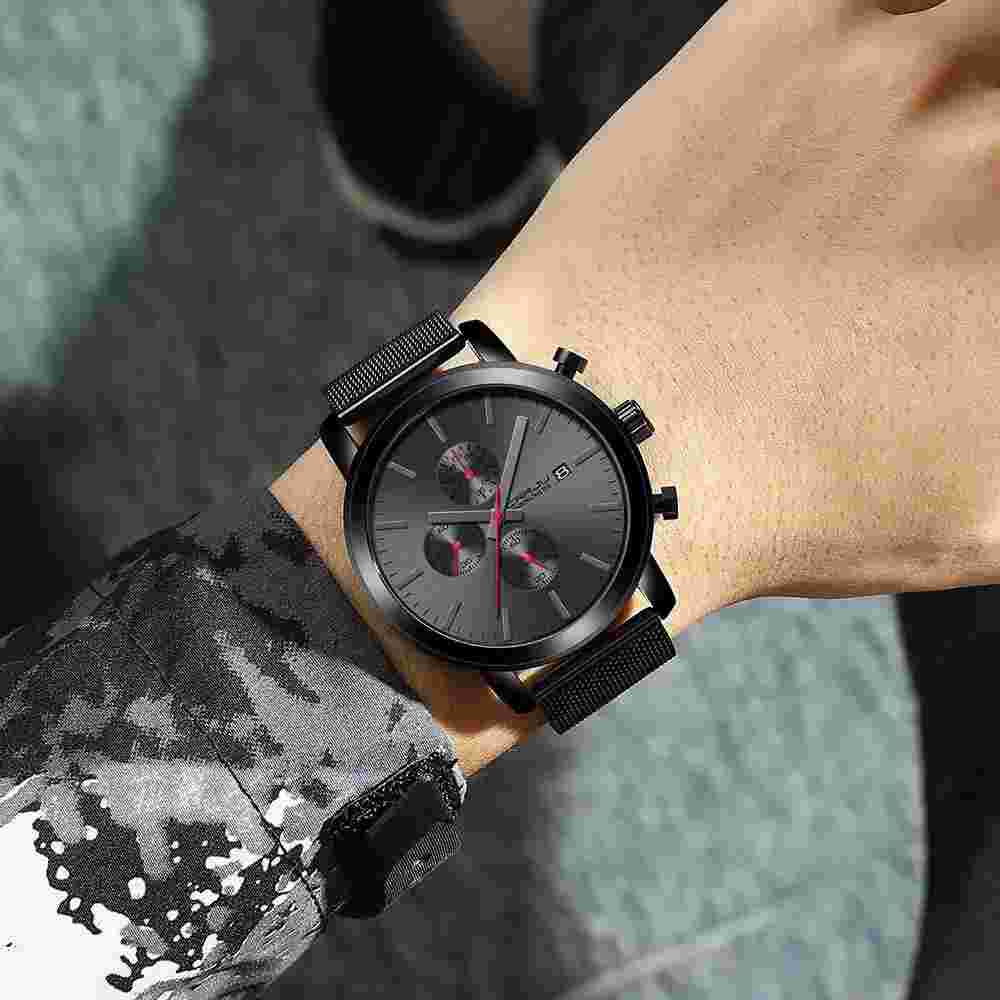 CRRJU Mens Stylish Casual Quartz Watches for Men Luxury Waterproof Calendar C...