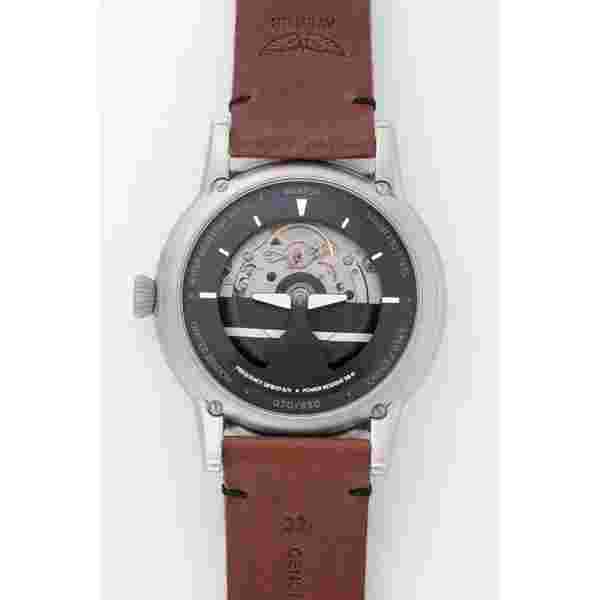 Aviator V.3.31.0.228.4 SS Automatic Brown Calf Leather Strap