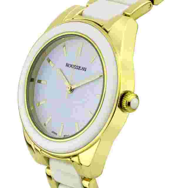 Rousseau Elegant Enamel Insert Link Ladies Watch