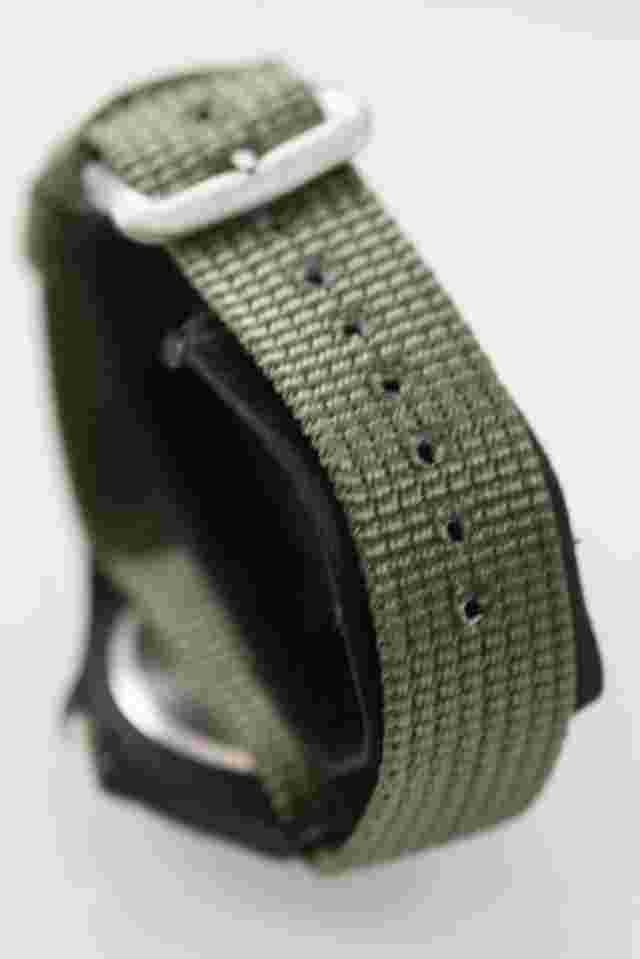 Sierra Club Men Watch Stainless Steel Black Green Nylon 30m 24hr Date Quartz