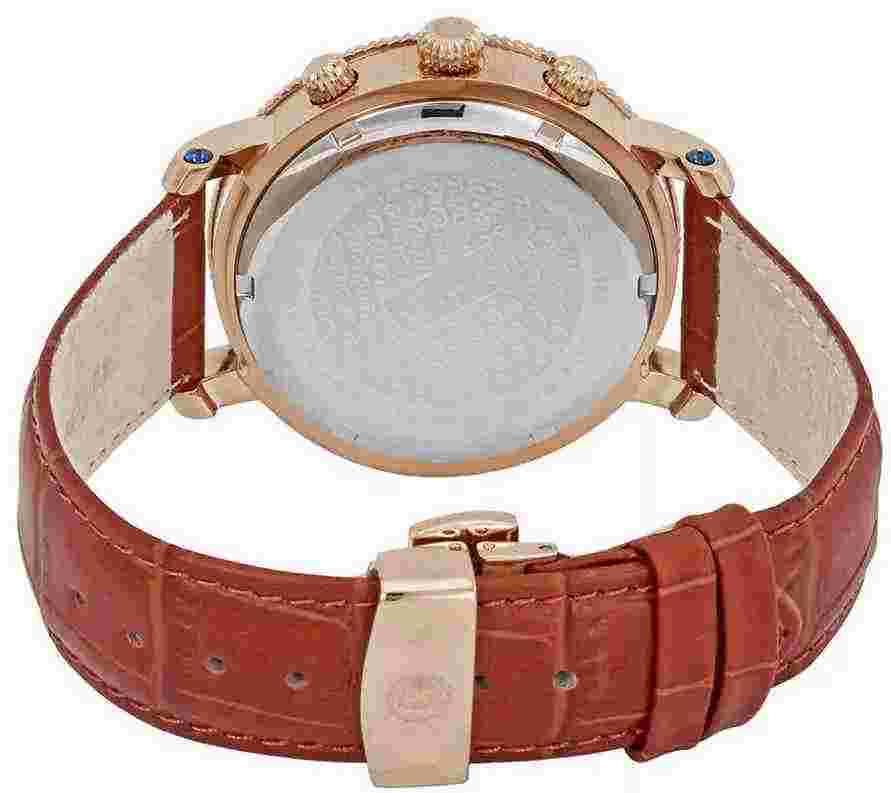Charmex Men's President II 42mm Brown Leather Band Quartz Analog Watch 2988