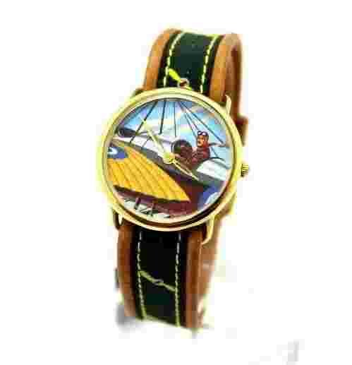 Quartz Watch Breil Aviator with Leather and Green Fabric Strap