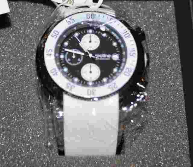Men's Red Line Driver Water Resistant Chronograph Stainless Steel Designer Watch
