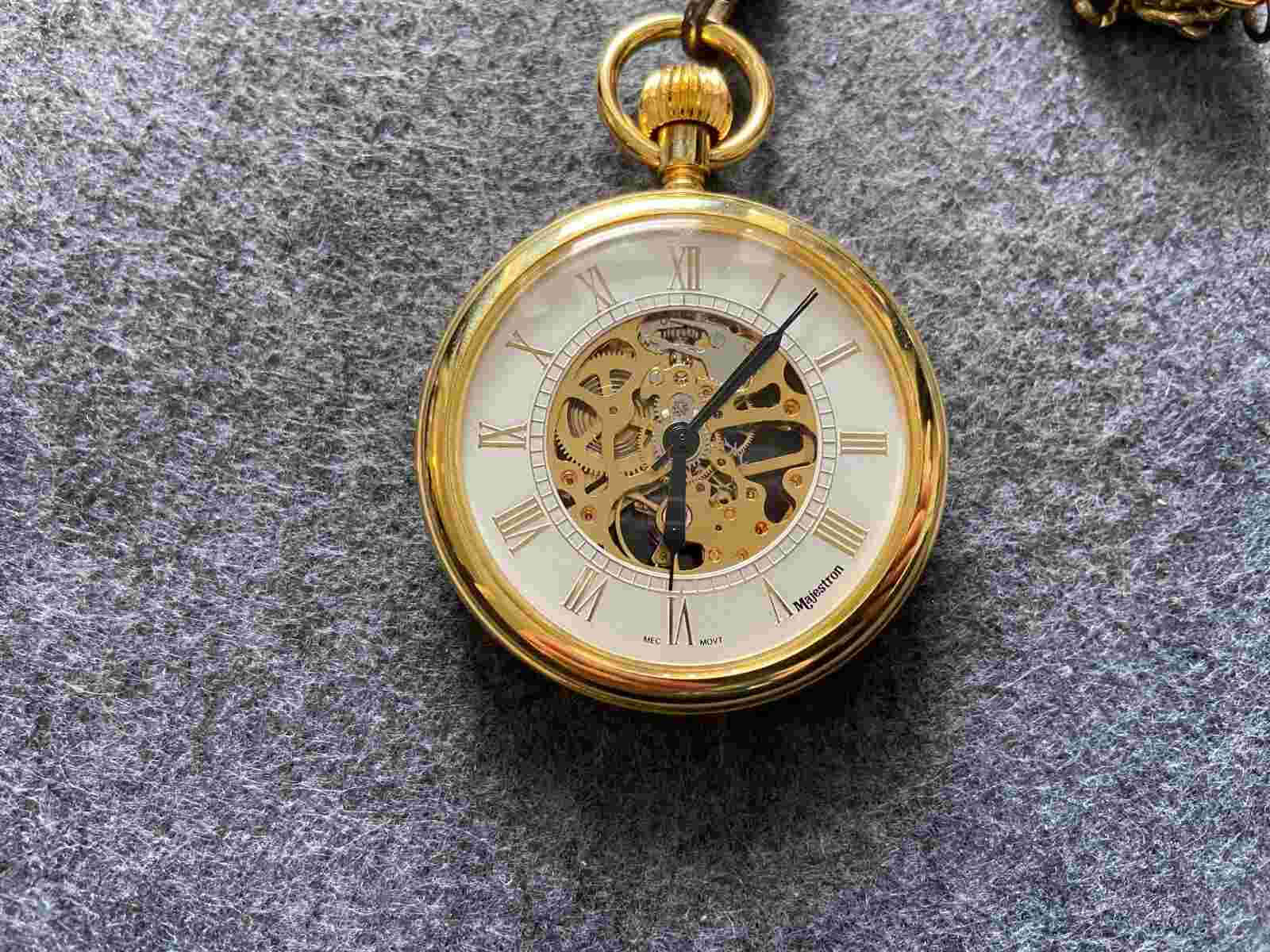 Majestron Vintage Mechanical Wind Up Pocket Watch
