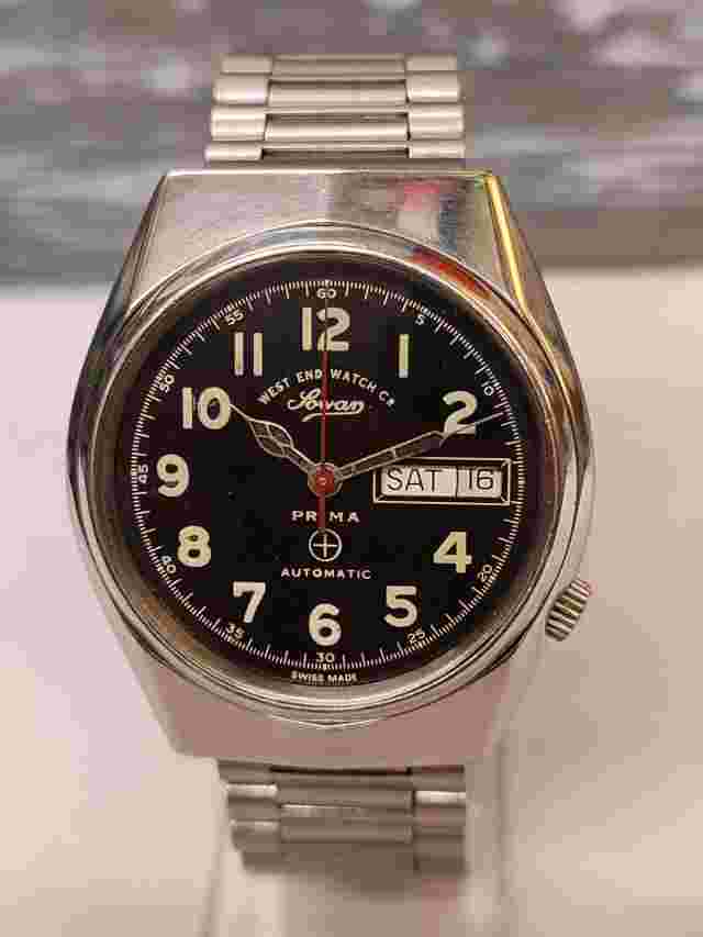 WEST END WATCH CO. SOWAR PRIMA AUTOMATIC K-4457 SWISS MEN'S FULL WORKING VINTAGE
