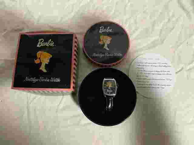 Barbie Nostalgic Watch Black Leather Band 2002