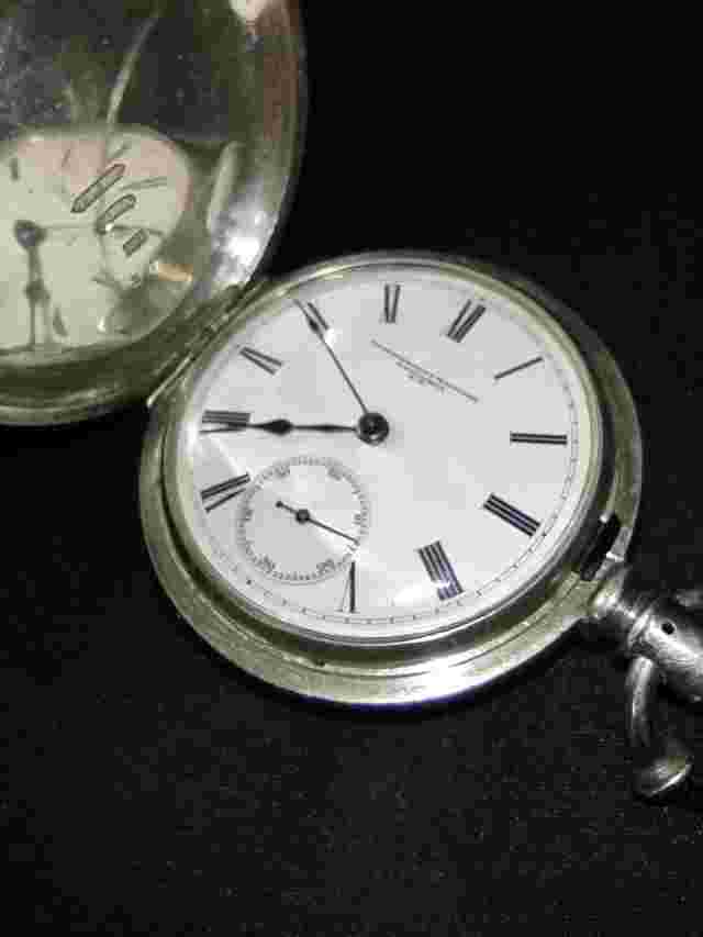 Antique 1800's Key Wind Independent Watch Co. Pocket Watch Silver Fahys Coin #1