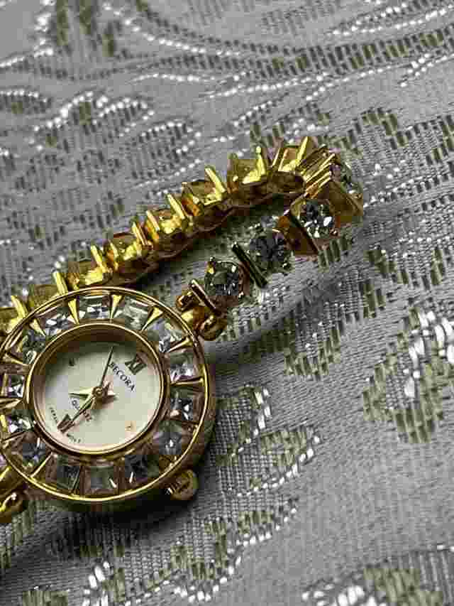 Becora Crystal BlingGold Tone Quartz Ladies Watch Japan Movement(BD)